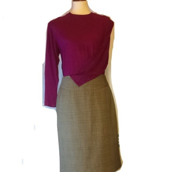 Rafaella Petites Tan & Brown Tweed Pencil Skirt - Picture 5 of 6